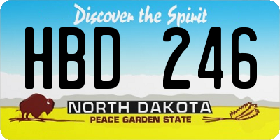 ND license plate HBD246