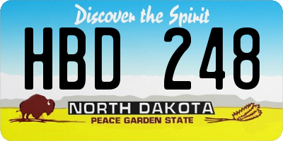 ND license plate HBD248