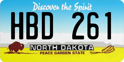 ND license plate HBD261