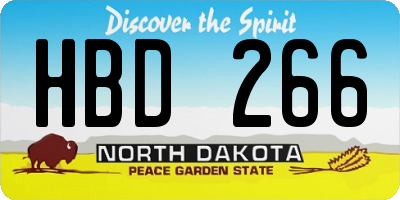 ND license plate HBD266