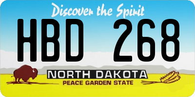 ND license plate HBD268