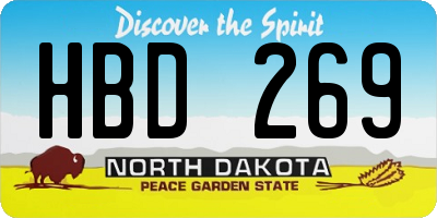 ND license plate HBD269