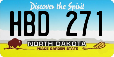 ND license plate HBD271