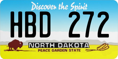 ND license plate HBD272