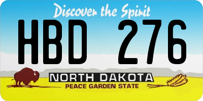 ND license plate HBD276