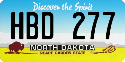 ND license plate HBD277