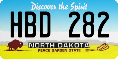 ND license plate HBD282