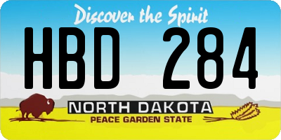 ND license plate HBD284