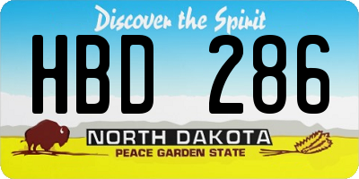 ND license plate HBD286