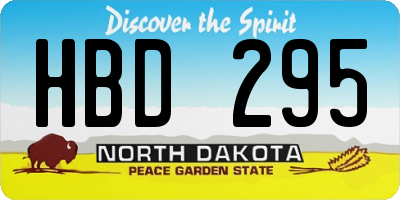 ND license plate HBD295