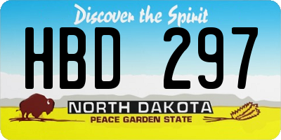 ND license plate HBD297