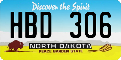 ND license plate HBD306