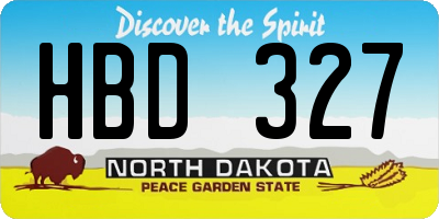 ND license plate HBD327