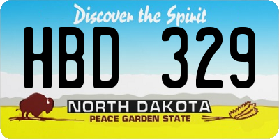 ND license plate HBD329