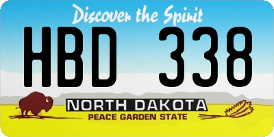 ND license plate HBD338