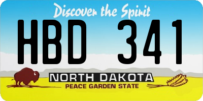 ND license plate HBD341