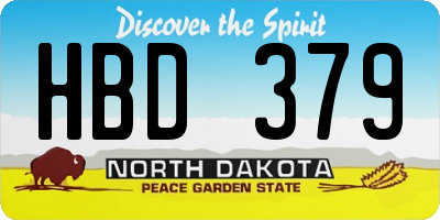 ND license plate HBD379