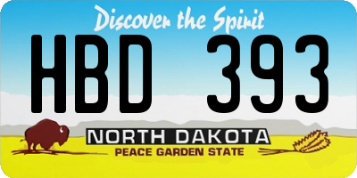 ND license plate HBD393