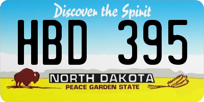 ND license plate HBD395