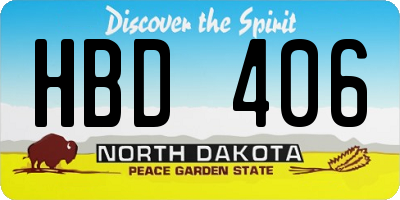 ND license plate HBD406