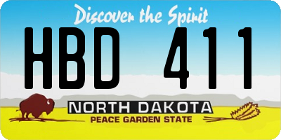 ND license plate HBD411