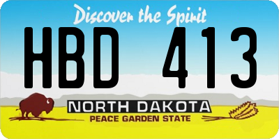 ND license plate HBD413