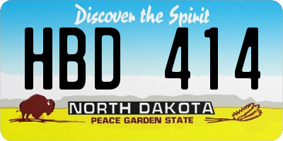 ND license plate HBD414