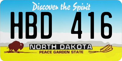 ND license plate HBD416