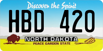 ND license plate HBD420