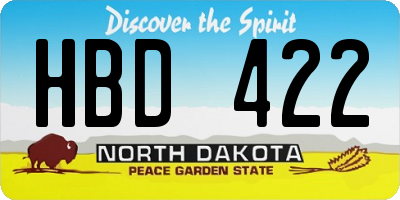 ND license plate HBD422