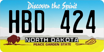 ND license plate HBD424