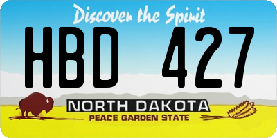 ND license plate HBD427