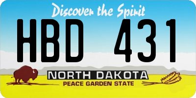 ND license plate HBD431