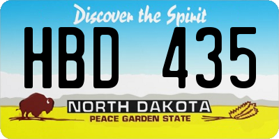 ND license plate HBD435