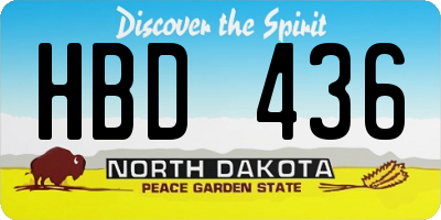 ND license plate HBD436