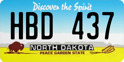 ND license plate HBD437