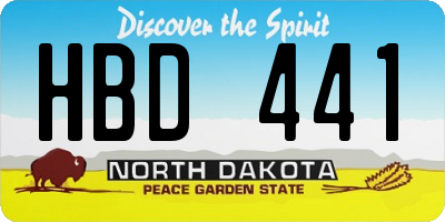 ND license plate HBD441