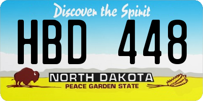 ND license plate HBD448