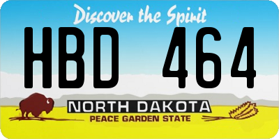 ND license plate HBD464