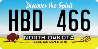 ND license plate HBD466