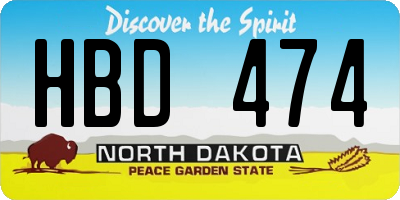 ND license plate HBD474