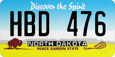 ND license plate HBD476