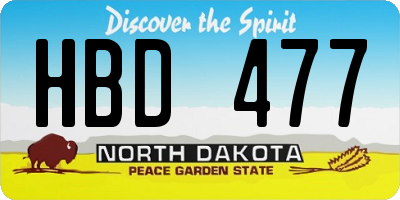 ND license plate HBD477