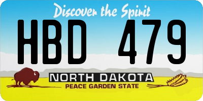 ND license plate HBD479