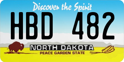 ND license plate HBD482