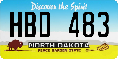 ND license plate HBD483