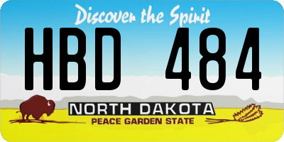 ND license plate HBD484