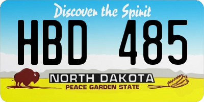 ND license plate HBD485