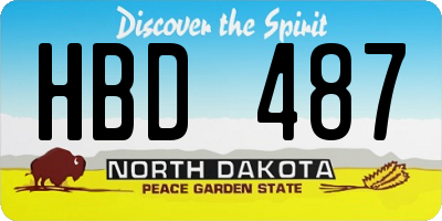 ND license plate HBD487