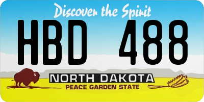 ND license plate HBD488